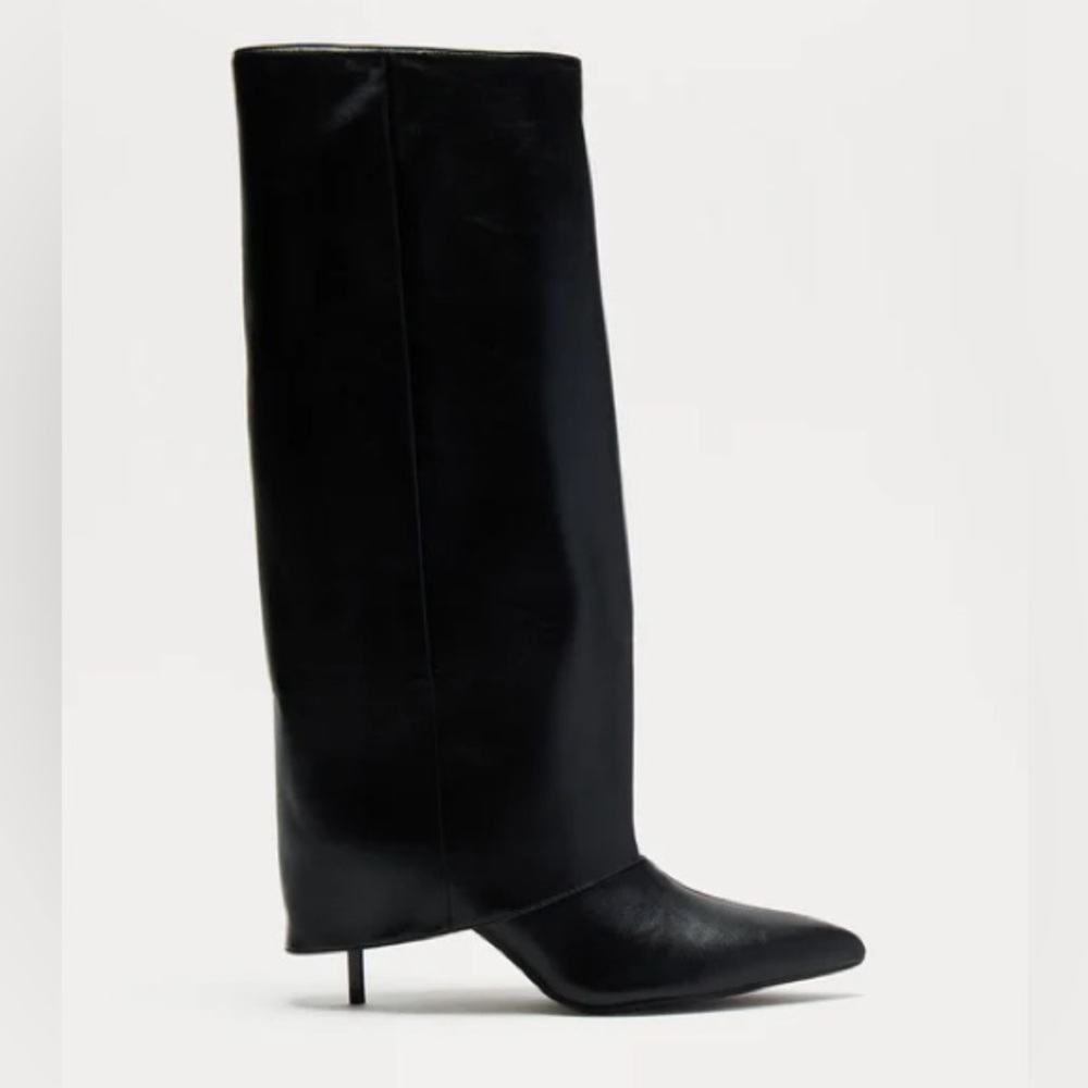 Arielle Overlay Knee High Boots - Black